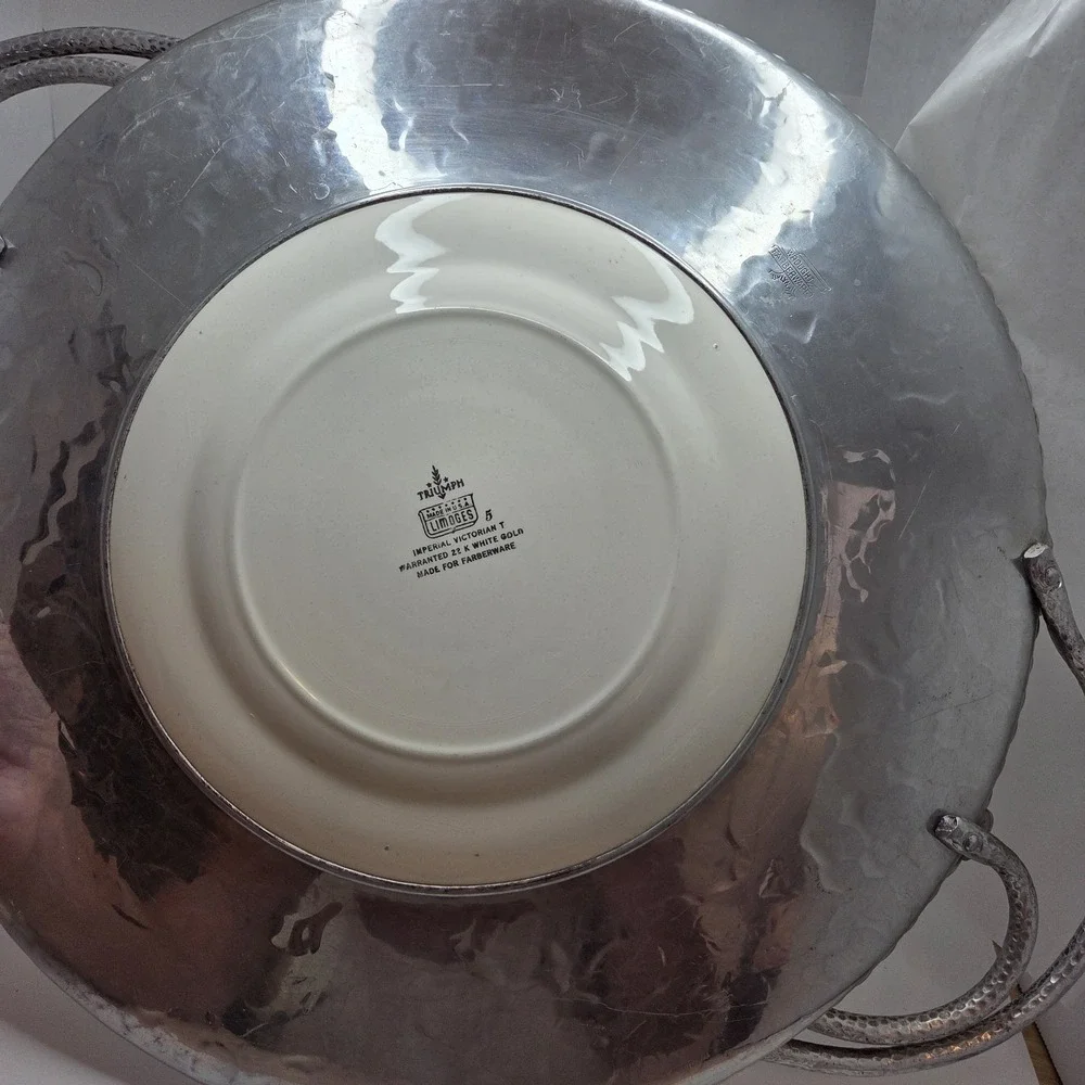 Vintage‎ Triumph Limoges Imperial Victorian 22 K White Gold made for Farberware